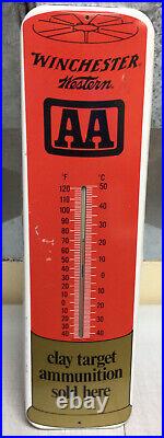 Vintage Metal Winchester & Western Thermometer Advertising Sign