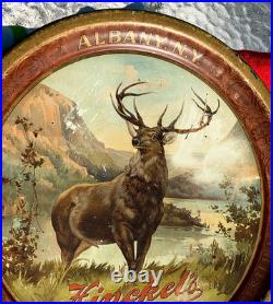 Vintage Metal pre prohibition Hinckels Beer Brewery Beer Elk Tray sign Nh Ny MA