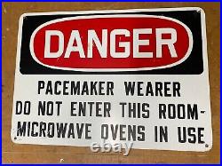 Vintage Metal sign Danger Pacemaker Wearer Do Not Enter