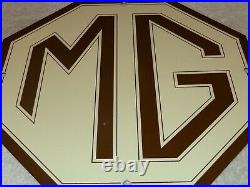 Vintage Mg Midget Car Truck 11 3/4 Porcelain Metal British Gasoline & Oil Sign