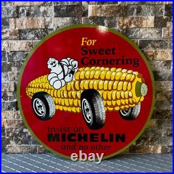 Vintage Michelin For Sweet Cornering Heavy Metal Sign- 19.7 (50cm)