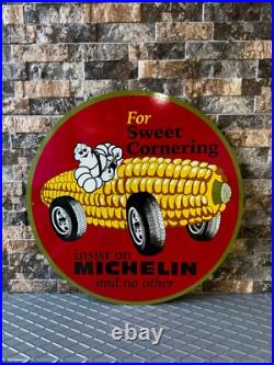 Vintage Michelin For Sweet Cornering Heavy Metal Sign- 19.7 (50cm)