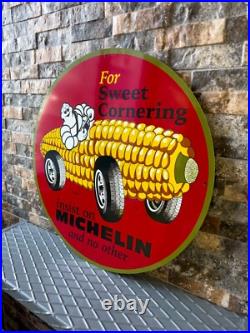 Vintage Michelin For Sweet Cornering Heavy Metal Sign- 19.7 (50cm)