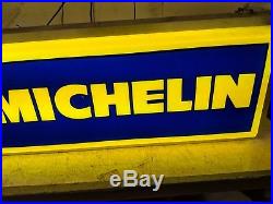Vintage Michelin Man Tires Two Sided 36 Lighted Metal Sign Works