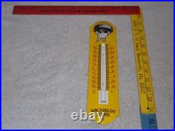 Vintage Michelin Tires Man 11 3/4 Porcelain Metal Gasoline Oil Thermometer Sign