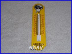 Vintage Michelin Tires Man 11 3/4 Porcelain Metal Gasoline Oil Thermometer Sign