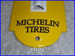 Vintage Michelin Tires Man 11 3/4 Porcelain Metal Gasoline Oil Thermometer Sign