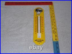 Vintage Michelin Tires Man 11 3/4 Porcelain Metal Gasoline Oil Thermometer Sign