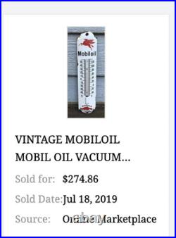 Vintage Michelin Tires Man 11 3/4 Porcelain Metal Gasoline Oil Thermometer Sign