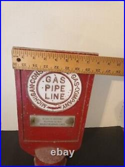 Vintage Michigan Consolidated Gas Company Gas Pipeline Cast Metal Sign Marker