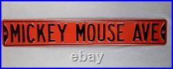 Vintage Mickey Mouse Ave. Street Sign Sturdy Heavy Metal