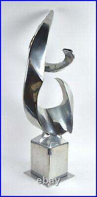 Vintage Mid-Century Modern Abstract Biomorphic Form Metal Sculpture Bill Keating