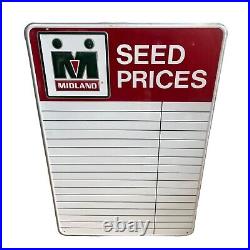 Vintage Midland Seed Prices Metal Sign LARGE 24 x 36