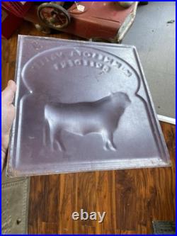 Vintage Minnesota Valley Breeders Co-op Farm Metal Sign Bull Cow Graphics 12X13