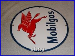 Vintage Mobil Mobilgas Pegasus Horse 11 3/4 Porcelain Metal Gasoline & Oil Sign