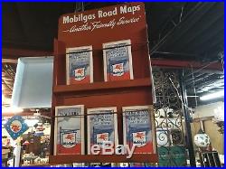 Vintage Mobilgas Mobil Gas STATION Oil PEGASUS METAL ROAD MAP DISPLAY SIGN