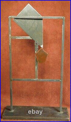 Vintage Modern Abstract Sculpture Stabile Movable Welded Raw Steel Brutalist