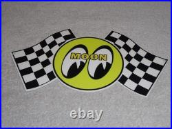 Vintage Moon Eyes Power+ Speed Equipment Racing Flag 12 Metal Gasoline Oil Sign