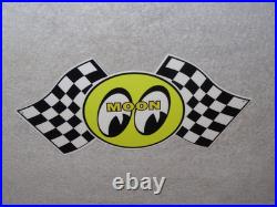 Vintage Moon Eyes Power+ Speed Equipment Racing Flag 12 Metal Gasoline Oil Sign