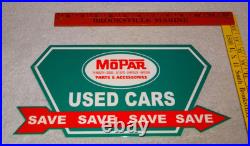 Vintage Mopar Used Cars Arrow 12 Metal Dodge Plymouth Parts Gasoline Oil Sign