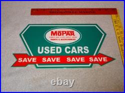 Vintage Mopar Used Cars Arrow 12 Metal Dodge Plymouth Parts Gasoline Oil Sign