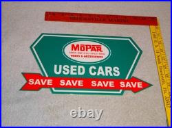 Vintage Mopar Used Cars Arrow 12 Metal Dodge Plymouth Parts Gasoline Oil Sign