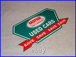 Vintage Mopar Used Cars Arrow 12 Metal Dodge Plymouth Parts Gasoline Oil Sign
