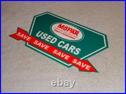 Vintage Mopar Used Cars Arrow 12 Metal Dodge Plymouth Parts Gasoline Oil Sign