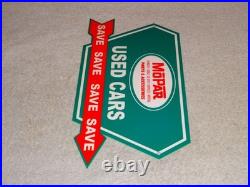 Vintage Mopar Used Cars Arrow 12 Metal Dodge Plymouth Parts Gasoline Oil Sign