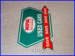 Vintage Mopar Used Cars Arrow 12 Metal Dodge Plymouth Parts Gasoline Oil Sign