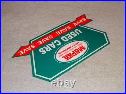 Vintage Mopar Used Cars Arrow 12 Metal Dodge Plymouth Parts Gasoline Oil Sign