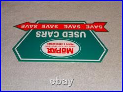Vintage Mopar Used Cars Arrow 12 Metal Dodge Plymouth Parts Gasoline Oil Sign