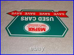 Vintage Mopar Used Cars Arrow 12 Metal Dodge Plymouth Parts Gasoline Oil Sign