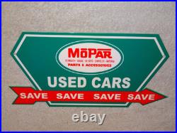 Vintage Mopar Used Cars Arrow 12 Metal Dodge Plymouth Parts Gasoline Oil Sign