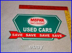 Vintage Mopar Used Cars Arrow 12 Metal Dodge Plymouth Parts Gasoline Oil Sign
