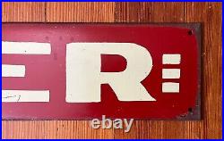 Vintage Mummert Metal Tin Diner Sign Red & White Made in the USA