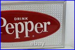 Vintage NEW OLD STOCK Original Dr Pepper Tin Sign Soda Advertising Metal pop
