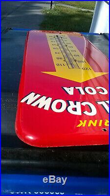 Vintage NOS 1950 RC Royal Crown Cola 26 Metal Thermometer Sign DONASCO 9/50