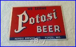 Vintage NOS Potosi Beer Metal Sign Potosi Brewing Company Potosi, Wisconsin