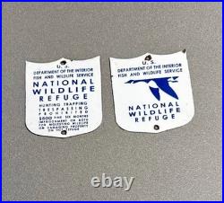 Vintage National Wildlife Refuge Set Porcelain Sign Car Gas Oil Truck Motorcycle