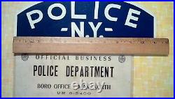 Vintage New York City Police Department Signs, Metal, Window I. D, NYPD, Rare