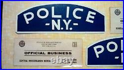 Vintage New York City Police Department Signs, Metal, Window I. D, NYPD, Rare