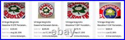Vintage Nos! Magnolia Gasoline 11 3/4 Porcelain Metal Mobil Gas Oil Flower Sign