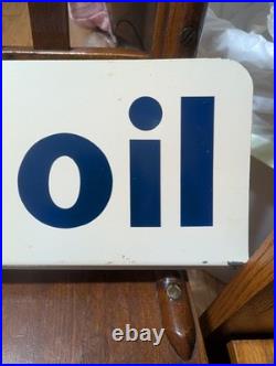 Vintage Nos Mobil Oil Painted Metal Sign Mobiloil Gasoline-oil Rack Sign