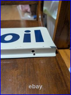 Vintage Nos Mobil Oil Painted Metal Sign Mobiloil Gasoline-oil Rack Sign