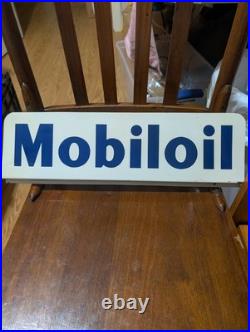 Vintage Nos Mobil Oil Painted Metal Sign Mobiloil Gasoline-oil Rack Sign