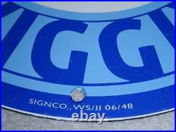 Vintage Nos Piggly Wiggly Self Service Grocery Store 11.75 Porcelain Metal Sign