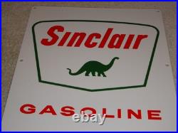 Vintage Nos Sinclair Gasoline Dinosaur 14 Porcelain Metal Service Station Sign