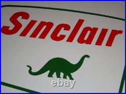 Vintage Nos Sinclair Gasoline Dinosaur 14 Porcelain Metal Service Station Sign