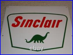 Vintage Nos Sinclair Gasoline Dinosaur 14 Porcelain Metal Service Station Sign